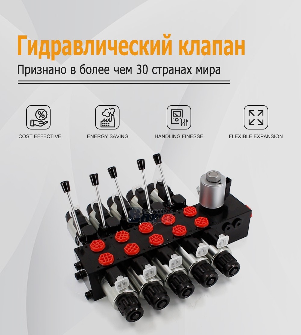 High Pressure DCV56 Solenoid 5 Spool Sectional Hydraulic Valve